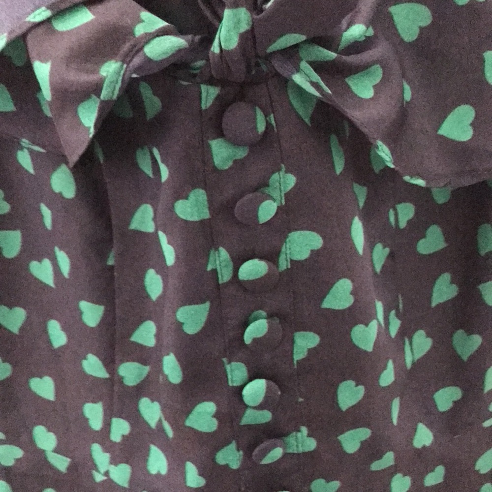 Forever 21 XXI Boutique Hearts Sleeveless Dress Navy Blue Green Size M - Picture 8 of 16